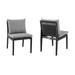 Armen Living Cayman Outdoor Patio Dining Chairs in Aluminum with Grey Cushions - Set of 2