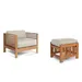 HiTeak Furniture Summer Teak Outdoor Lounge Chair and Ottoman Set - HLS-SC-CAN