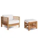 HiTeak Furniture Summer Teak Outdoor Lounge Chair and Ottoman Set - HLS-SC-W