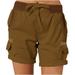 Women s Hiking Cargo Shorts Golf Outdoor Active Elastic Waist Drawstring Summer Solid Color Travel Shorts with Pockets