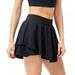 Women s Athletic Tennis Skirts with Pockets Ruffle Golf Running Workout Ice Silk Flowy Skorts with Sports Shorts