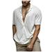 Juebong Men s Trendy White Polo Shirts Hawaiian Casual Solid Short Sleeve Beach Vacation Golf Shirts Large White