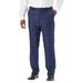 Men's Big & Tall KS Signature Easy Movement® Plain Front Expandable Suit Separate Dress Pants by KS Signature in Navy Check (Size 42 40)