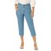 Plus Size Women's Classic Cotton Denim Capri by Jessica London in Light Wash (Size 16) Jeans