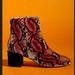 Anthropologie Shoes | Anthropologie Printed Velvet Ankle Boots - 8 | Color: Pink | Size: 8