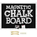 TORASO Chalkboard, Solid Wood Frame Magnetic Chalkboard Sign, Rustic White Wood Framed Chalk Board for Wedding, Kitchen, Bar, Restaurant, Menu & Home Decor, Hanging Chalkboards, 17" x 23"(WH-4358)
