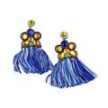 Paar Ohrclips COLLEZIONE ALESSANDRO "Manila" Gr. Polyester, blau Damen Ohrringe Ohrclips