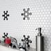 Merola Tile Metro 1" Hex Glossy White Snowflake 10-1/4"x11-7/8" Porcelain Mosaic Tile