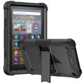 Allytech Kindle Fire HD 8 2022 Case Fire HD 8 Plus Case 12th Generation 2022 Released Rugged Kickstand Shockproof Protective Back Cover Case for Amazon Kindle Fire HD 8/HD 8 Plus 2022 - Black
