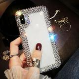 LNGOOR Compatible with iPhone6/6S plus Case 3D Glitter Sparkle Case Shiny Crystal Rhinestone Clear Protective Case Cover