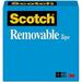 Scotch Removable Tape 1 in x 2 592 in 1 Box/Pack Post-it Technology (811)