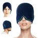 TWSOUL Headache Relief Hat Ice Cap for Migraines Tension Sinus Headache Relief Snugly Fit for Head Ice Pack Cap with Gel Ice for Headache Migraine Relief