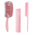 3PCs Hair Brush Comb Set Detangling Paddle Brush and Hair Comb Styling Kit for Long Thick Thin Straight Curly Dry Men Women Hair|Four Colors Optional