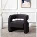 Barrel Chair - Safavieh Couture Anissa 32" W Barrel Chair Linen/Fabric in White/Black/Brown | 28.5 H x 32 W x 29 D in | Wayfair SFV4789C