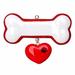 Personalized by Santa Pets Dog Bone w/ Ribbon Shaped Ornament Plastic in Red/White | Wayfair POLARX-OR1403