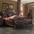 Acme Versailles Tufted Upholstered Standard Bed Wood in Brown | 76 H x 88 W x 97 D in | Wayfair 21787EK