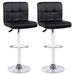 Latitude Run® Swivel & Height Adjustable Leather Barstools Leather/Metal/Faux leather in Black | 16.9 W x 19.7 D in | Wayfair