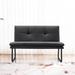 Slipper Chair - Latitude Run® 51.2" W Faux Leather Slipper Chair Faux Leather in Black | 34.3 H x 51.2 W x 29.1 D in | Wayfair