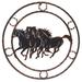 Union Rustic Metal Brown Western Horses w/ Horseshoe Welcome Circle Sign Hanging Wall Décor Metal | 23 H x 23 W x 0.5 D in | Wayfair