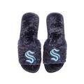 Women's FOCO Deep Sea Blue Seattle Kraken Rhinestone Fuzzy Slippers