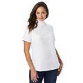 Plus Size Women's Short Sleeve Mock Neck by Jessica London in White (Size S)