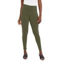 Plus Size Women's Everyday Stretch Cotton Legging by Jessica London in Dark Olive Green (Size 22/24)