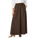 Plus Size Women's Linen Maxi Skirt by Jessica London in Chocolate (Size 14 W)
