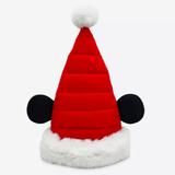 Disney Accessories | Disney Mickey Mouse Quilted Red Santa Hat Christmas | Color: Red/White | Size: Os