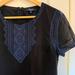 Madewell Dresses | Black Madewell Fortune Dress With Blue Embroidery | Color: Black/Blue | Size: 8