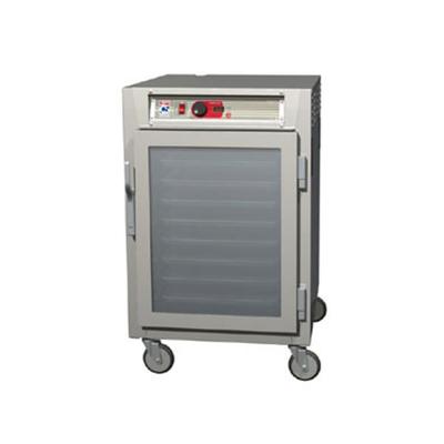 Metro C585-SFC-UPFS 1/2 Height Insulated Mobile Heated Cabinet w/ (8) Pan Capacity, 120v, Solid/Clear Doors, Stainless Steel
