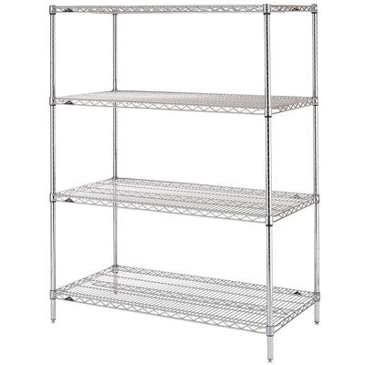 Metro EZ2436NC-4 36" NSF 4-Tier Chrome Wire Shelf Kit - Super Erecta, 24"W, 74"H, Silver