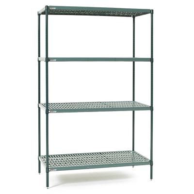 Metro EZPR2436NK3-4 36" NSF 4-Tier Epoxy Coated Wire Shelf Kit - Super Erecta Pro, 24"W, 74"H, 4 Wire Tiers, Green
