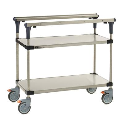 Metro MS1836-FGFG 2 Level Mobile PrepMate MultiStation w/ Solid Shelving - 38"L x 19 2/5"W x 39 1/8"H, Stainless Steel