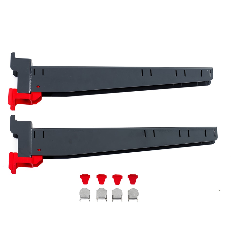 Metro SMA21A 21" SmartLever Shelf Arm Pair w/ 4 Mount Hooks & 4 Locking Wedges, Multi-Colored