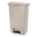 Rubbermaid 1883456 8 gal Rectangle Plastic Step Trash Can, 16 47/64" L x 10 21/32" W x 21 7/64" H, Beige, Step-On Opening