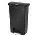 Rubbermaid 1883611 13 gal Rectangle Plastic Step Trash Can, 17 31/32" L x 11 31/64" W x 28 3/10" H, Black, Resin