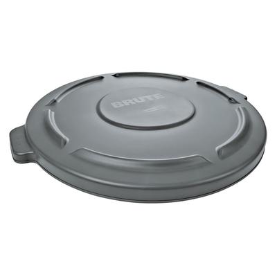 Rubbermaid FG263100GRAY Brute Round Flat Top Trash Can Lid - Plastic, Gray