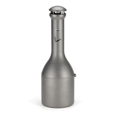Rubbermaid FG9W3300ATPWTR Pole Cigarette Receptacle w/ 1200 Butt Capacity, Domed Top, Snuff Plate, 1,200 Butt Capacity, Silver