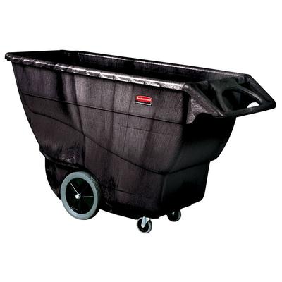 Rubbermaid FG9T1600 BLA 1 cu yd Trash Cart w/ 2100 lb Capacity, Black, Rectangular, 2, 100-lb. Capacity