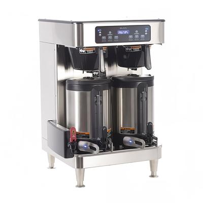Bunn ICB TWIN SH Infusion Series Twin Automatic Coffee Brewer for Soft Heat Thermal Servers - Stainless, 120-240v/1ph, 6 Brew Buttons, Silver