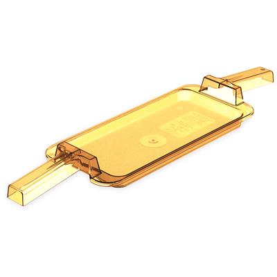 Carlisle 10458HH13 7/8"D Third Size High Temp Food Pan - Handle, Amber