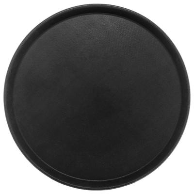 Carlisle 1400GL004 14 5/8" Round Serving Tray - Rubber Liner, Black