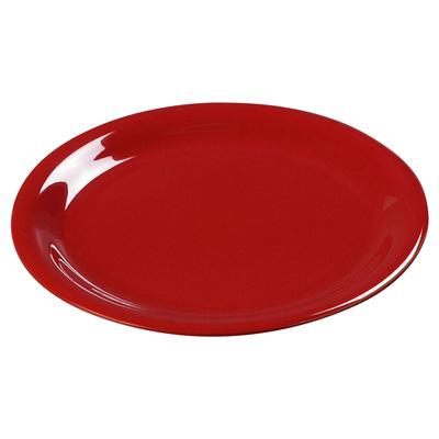Carlisle 3300805 6 1/2" Round Melamine Pie Plate, Red, Narrow Rim