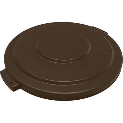 Carlisle 84104501 Round Flat Top Lid for 44 gal Trash Can - Plastic, Brown