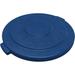 Carlisle 84105614 Bronco Round Flat Top Lid for 55 gal Trash Can - Plastic, Blue