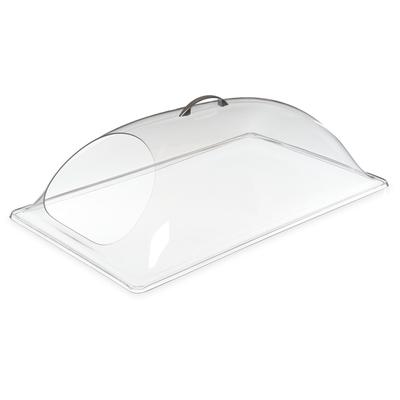Carlisle PSD21EH07 Rectangular Food Pan Display Cover - 21 1/4" x 13 3/8", Polycarbonate, Clear, Cut End, Chrome