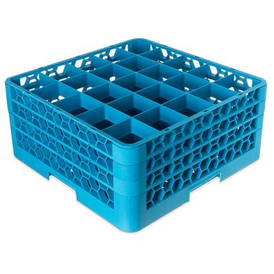 Carlisle RG25-314 OptiClean Glass Rack w/ (25) Compartments - (3) Extenders, Blue