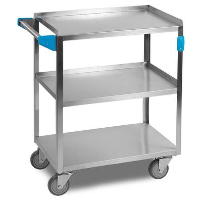 Carlisle UC5031524 3 Level Stainless Utility Cart w/ 500 lb Capacity, Flat Ledges, Silver