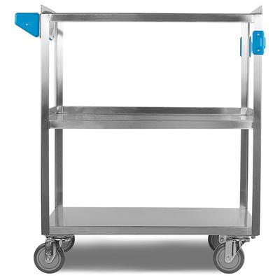 Carlisle UC5031827 3 Level Stainless Utility Cart w/ 500 lb Capacity, Flat Ledges, Silver