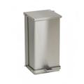 Detecto C32 8 gal Rectangle Metal Step Trash Can, 21"L x 11 3/4"W x 13"H, Stainless, Stainless Steel, 32 Quart, Silver